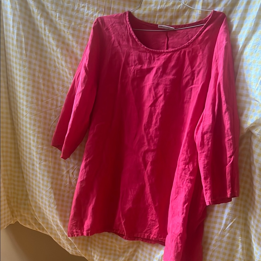 Bryn Walker Pink Boxy 3/4 Sleeve Tunic